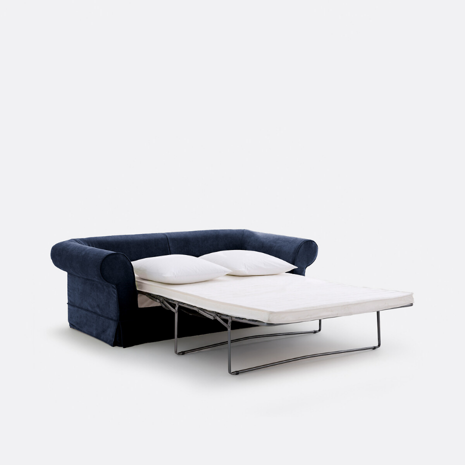 Canapé droit, convertible, 2 ou 3 places, en polyester chiné, ADELIA