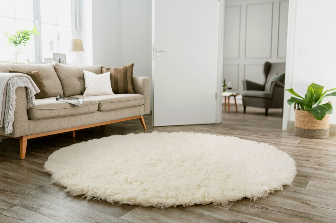 Tapis grec original flokati en laine tissé main - Flokos 1250