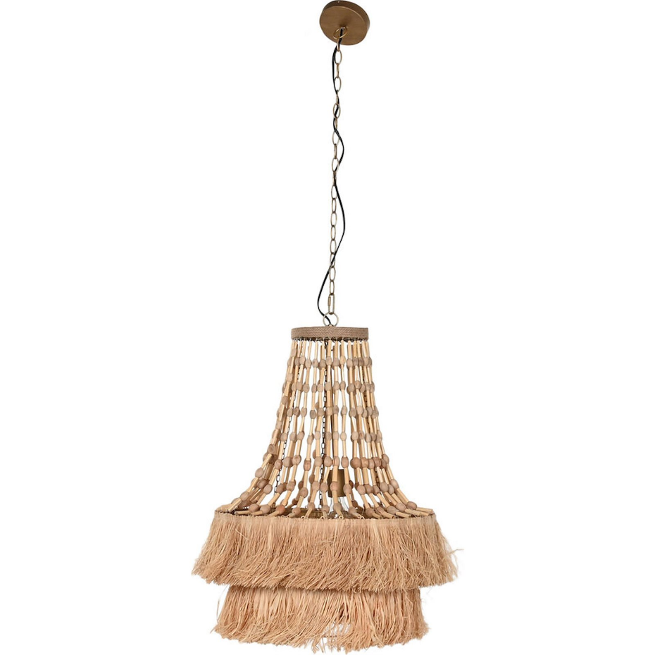 Suspension ronde en jute avec franges Balines