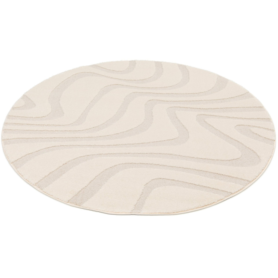Tapis rond design avec effet relief NAYA