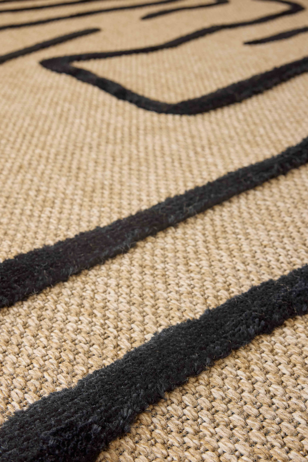 Tapis interieur jute à motif zèbre PALMA