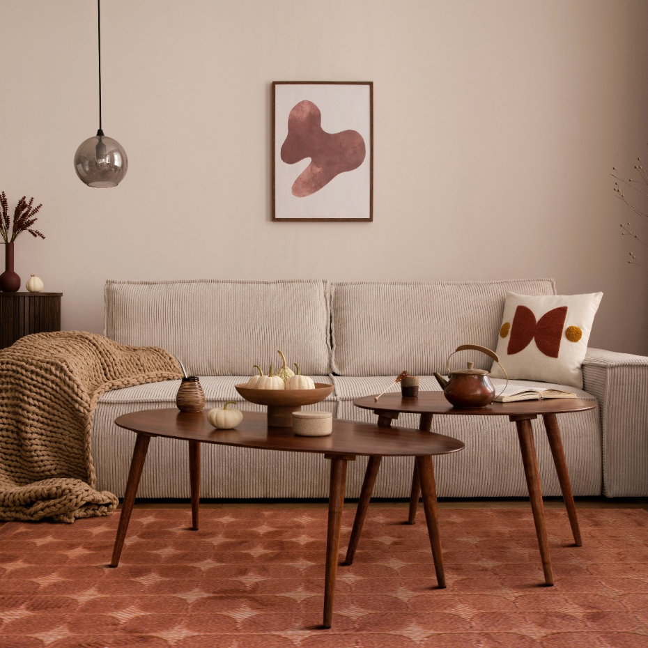 Tapis salon à relief moderne   rosé NEW AGE FIFTIES