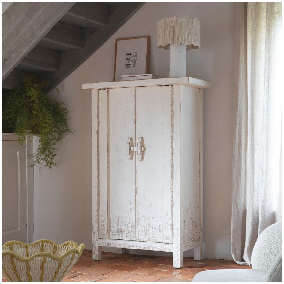Lampe LEO papier mâché et AJ cylindrique jute