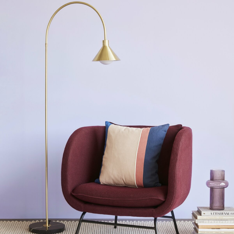 Lampadaire arc  base marbre