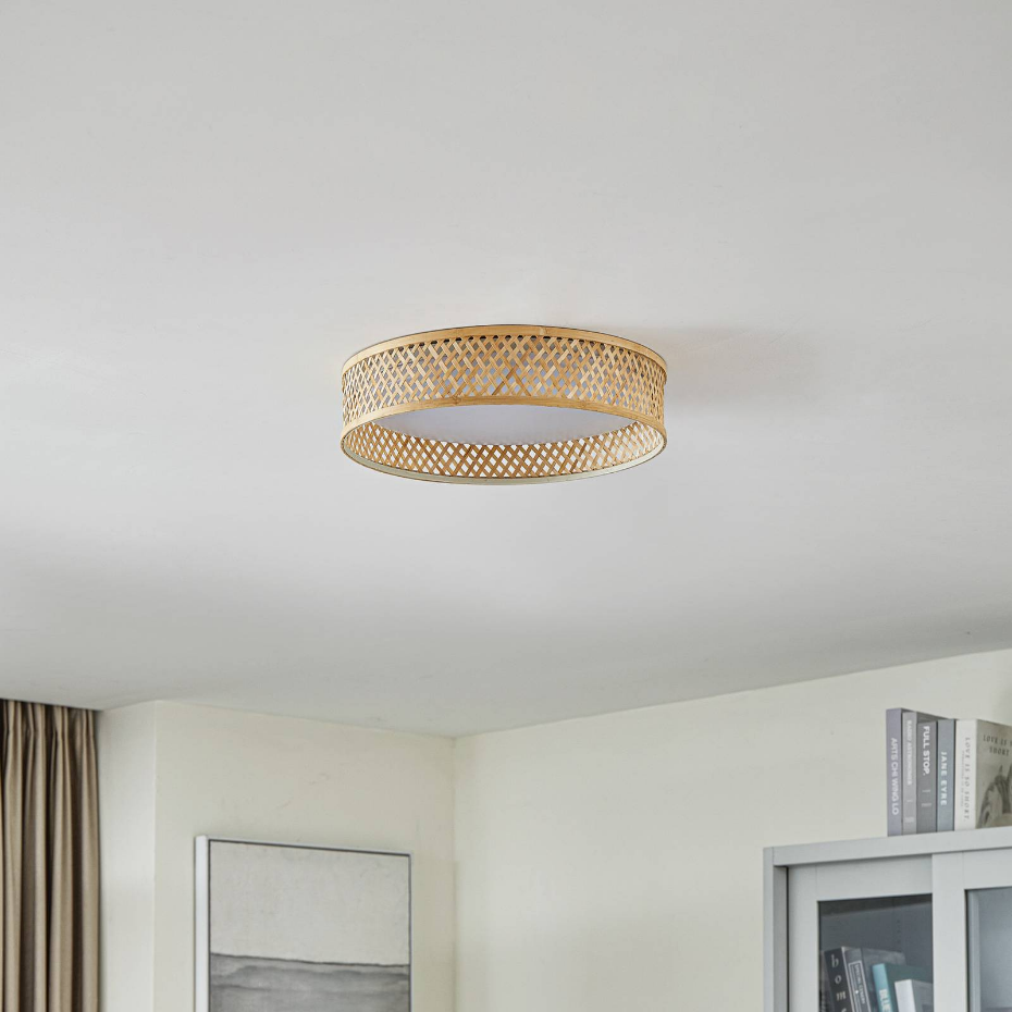 Plafonnier en bambou moderneLED, Eilif