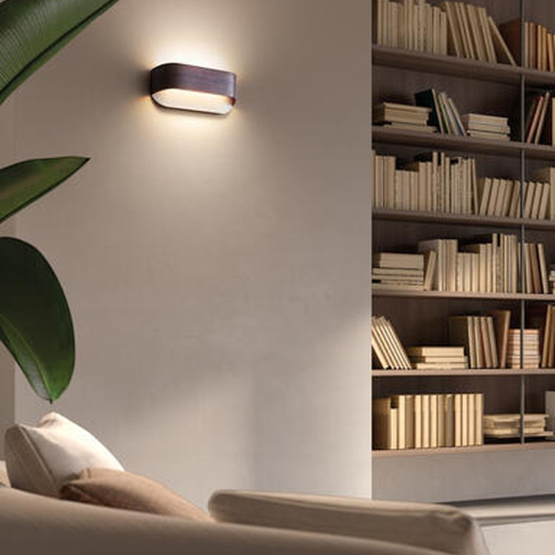 Applique led 14W métal impression noyer Nora