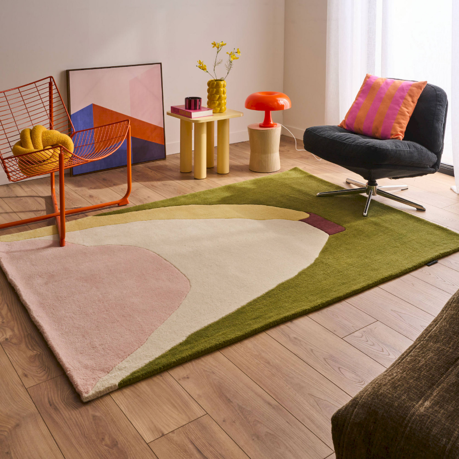 Tapis fait main en laine et coton Pantone