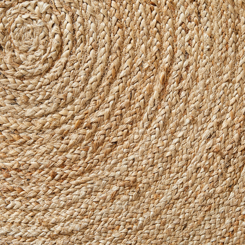 Tapis rond Ø160 cm en jute, tressé main, Hempy