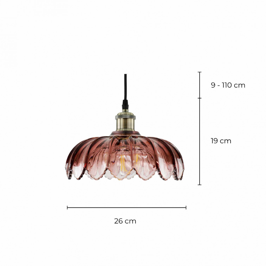 Suspension fleur en verre Ø26 cm, Pétale