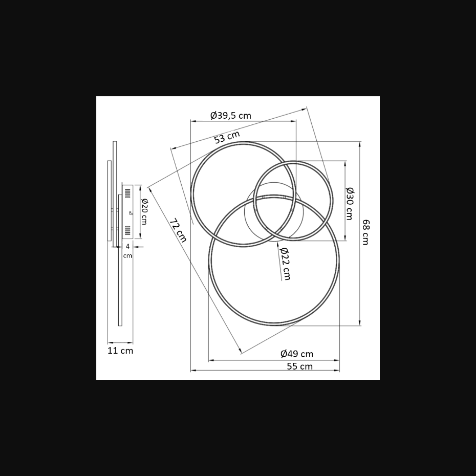 Plafonnier futuriste en métal - PACIANO