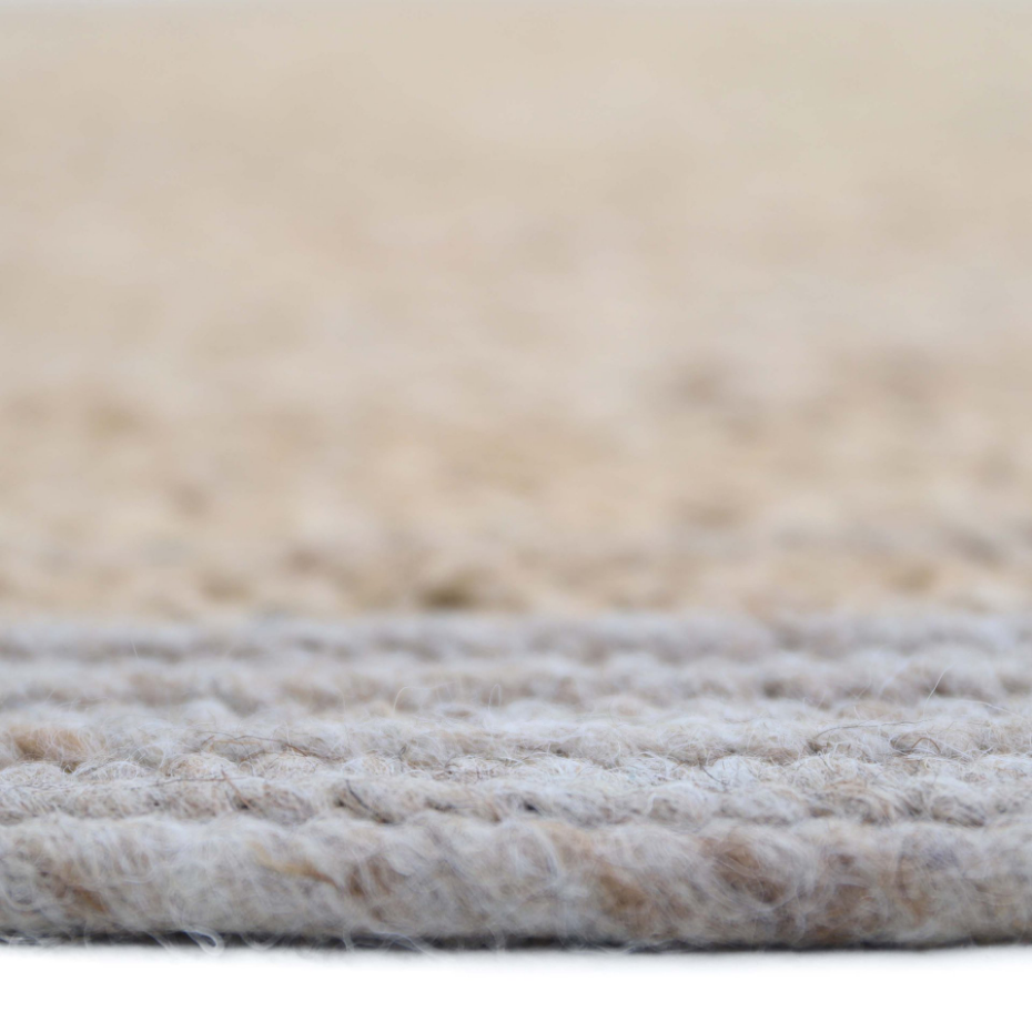 Tapis rond en jute et laine feutrée YHUKI