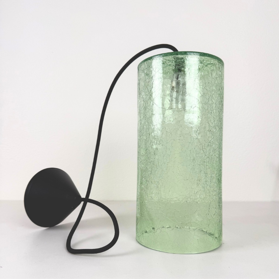 Suspension en verre soufflé craquelé, LUCE