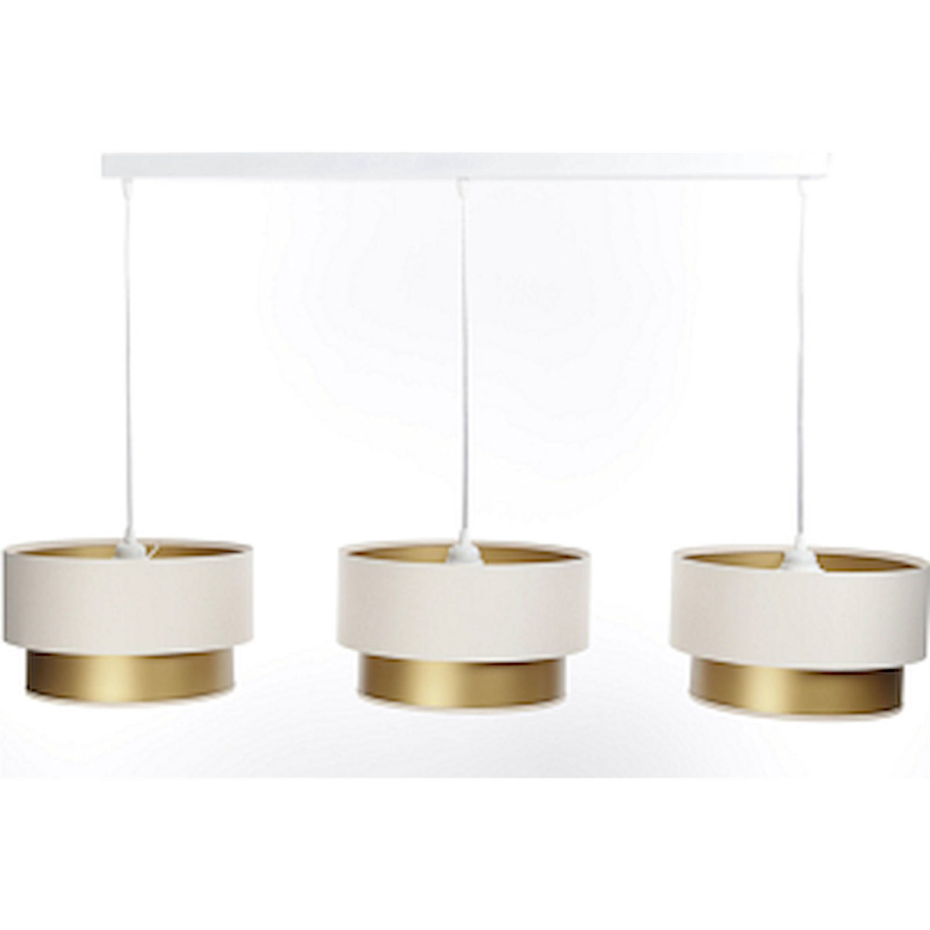 Suspension rectangulaire en PVC intérieur doré Duo ellegant