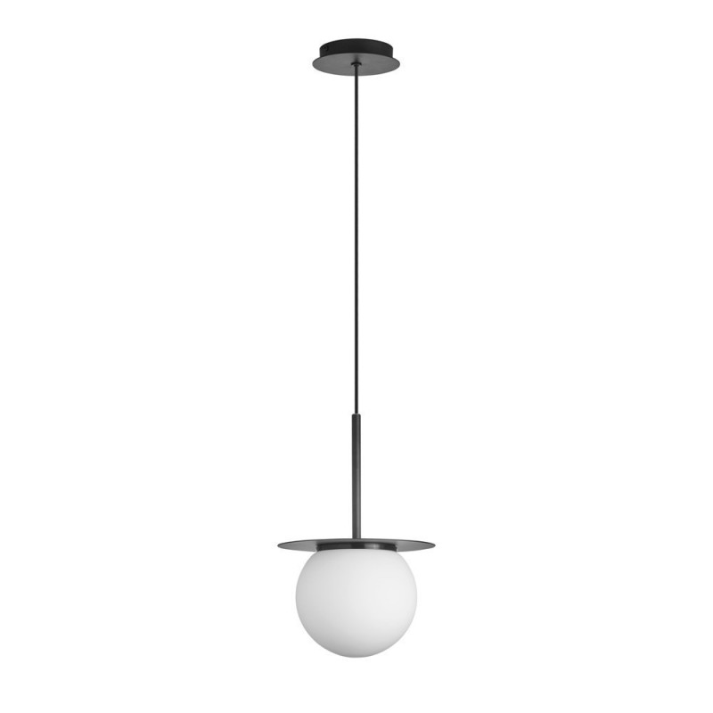Suspension Salle De Bain Verre Et Noir Mat Ip44 Alix