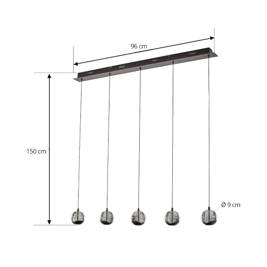 Suspension en verre moderneLED, Hayley