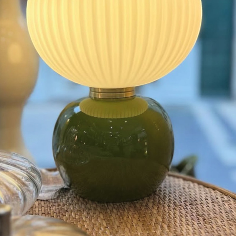 Lampe de chevet en verre Adonis vert
