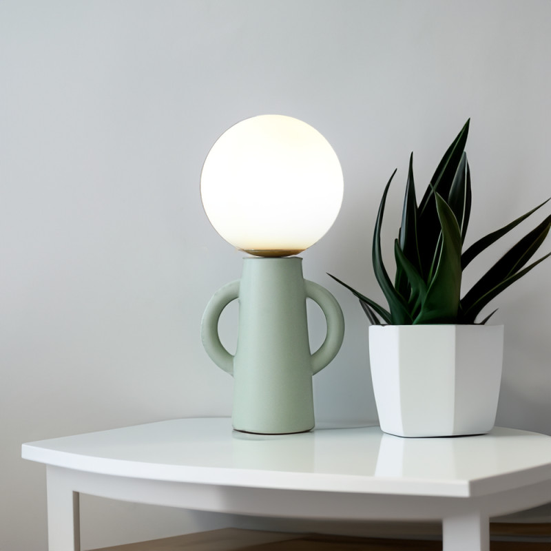 Lampe de table céramique vert Paul