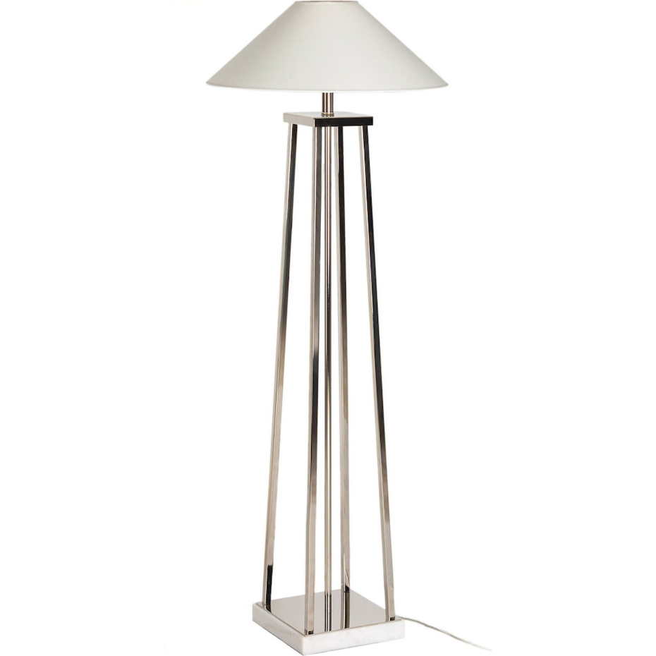 Lampadaire en métal et marbre base carrée