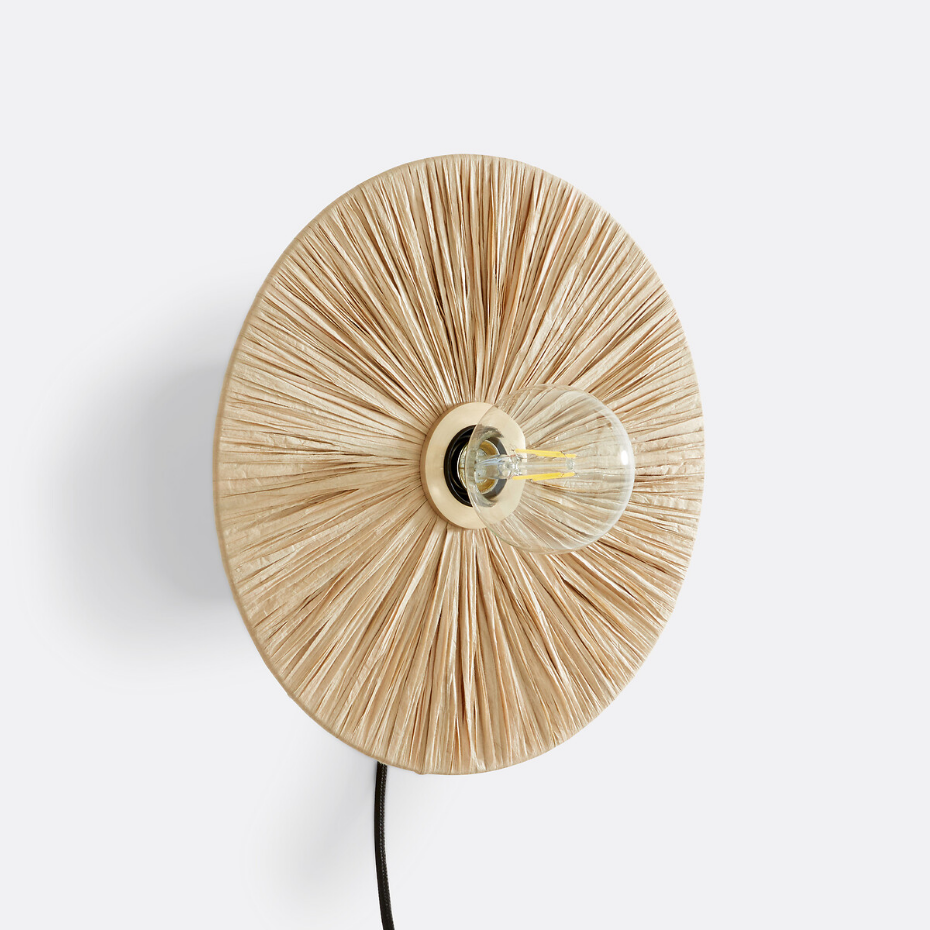 Applique ronde en raphia Ø30 cm, Rafita