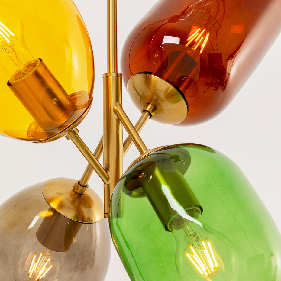 Suspension en verre et acier, BALLOON DANCE