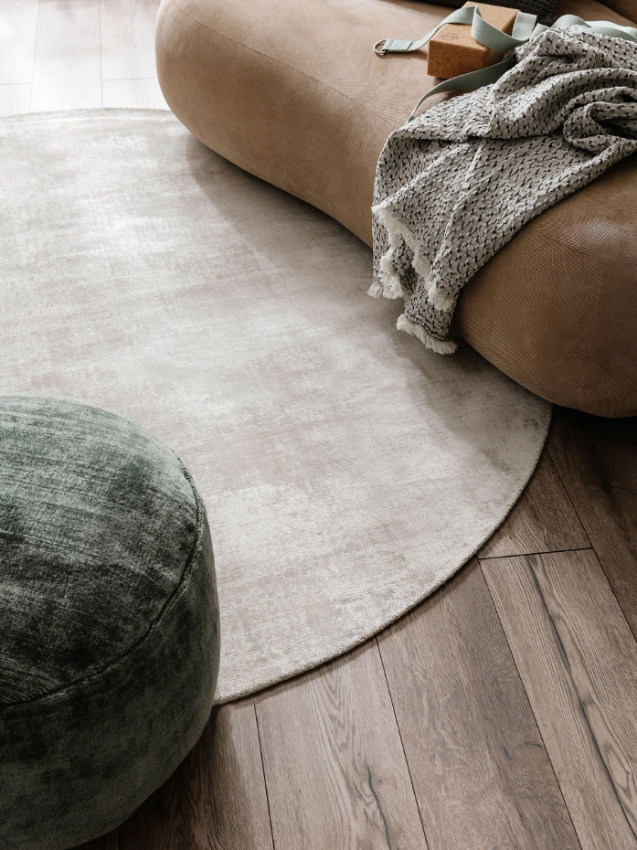 Tapis rond en viscose tissé main NOVA