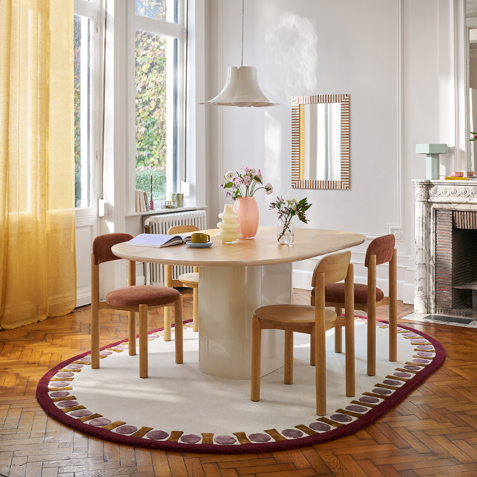 Suspension pétales métal fer et opaline Ø48 cm, Tessen