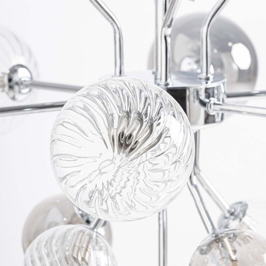 Lustre art déco en cristal fumé