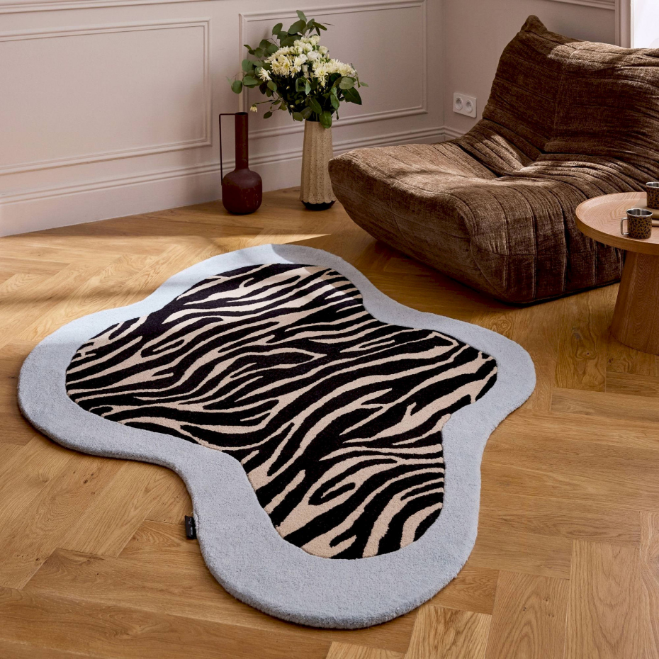 Tapis fait main en laine et coton Âme fauve
