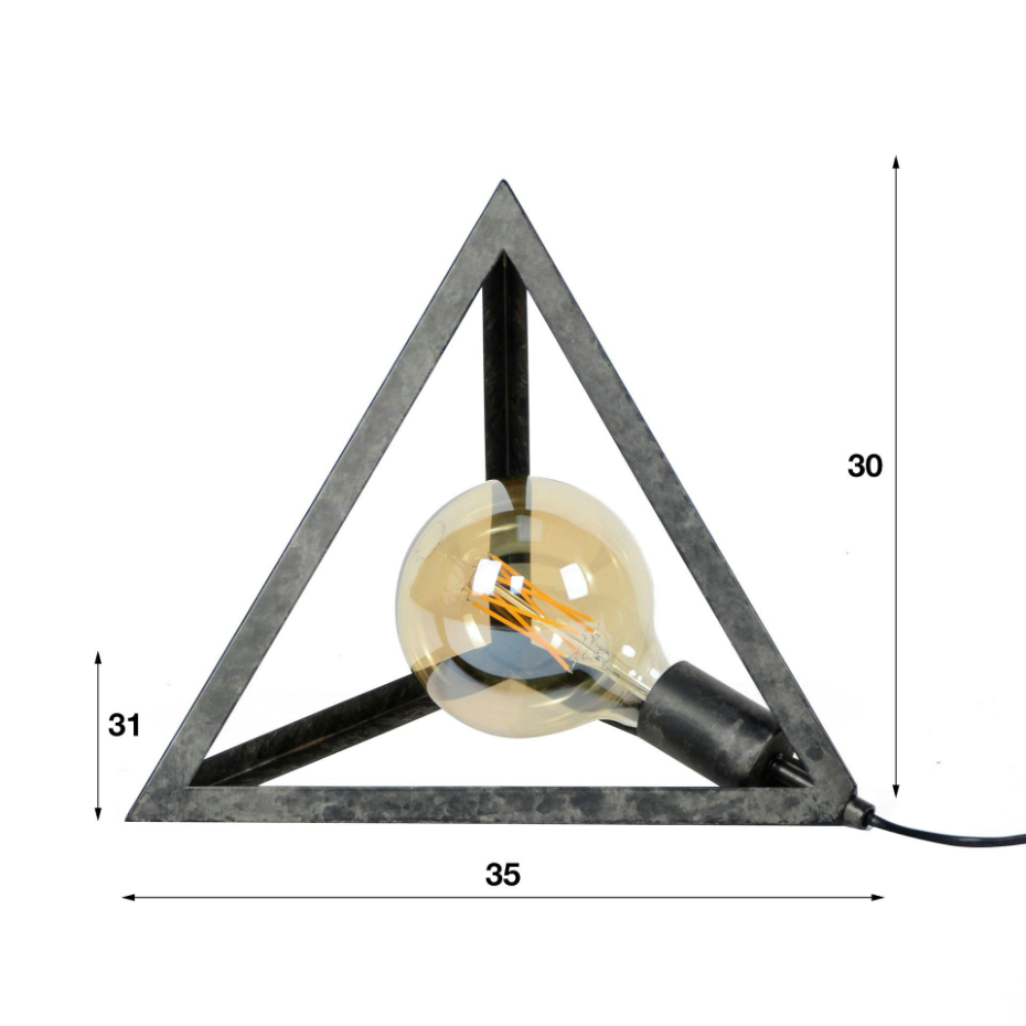 Lampe à poser pyramide en métal industriel RALF