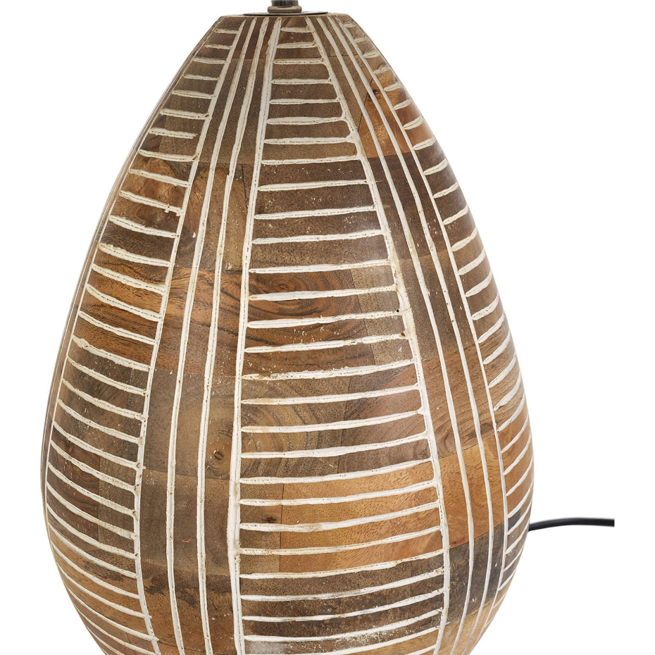 Lampe de table en bois forme organique