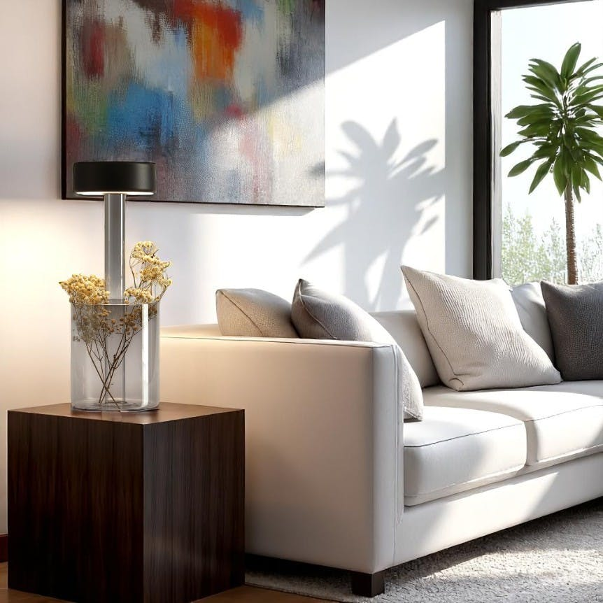 Lampe d'appoint sans fil avec vase ALMA