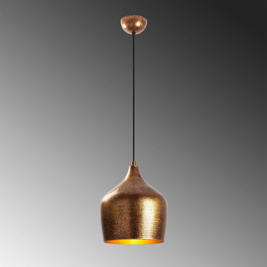Suspension vintage cuisine – métal moucheté cuivré SILE