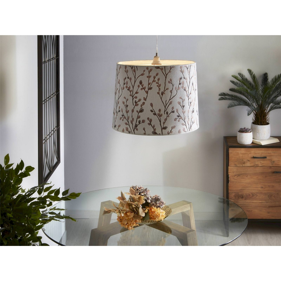 Suspension ronde en polyester motif floral