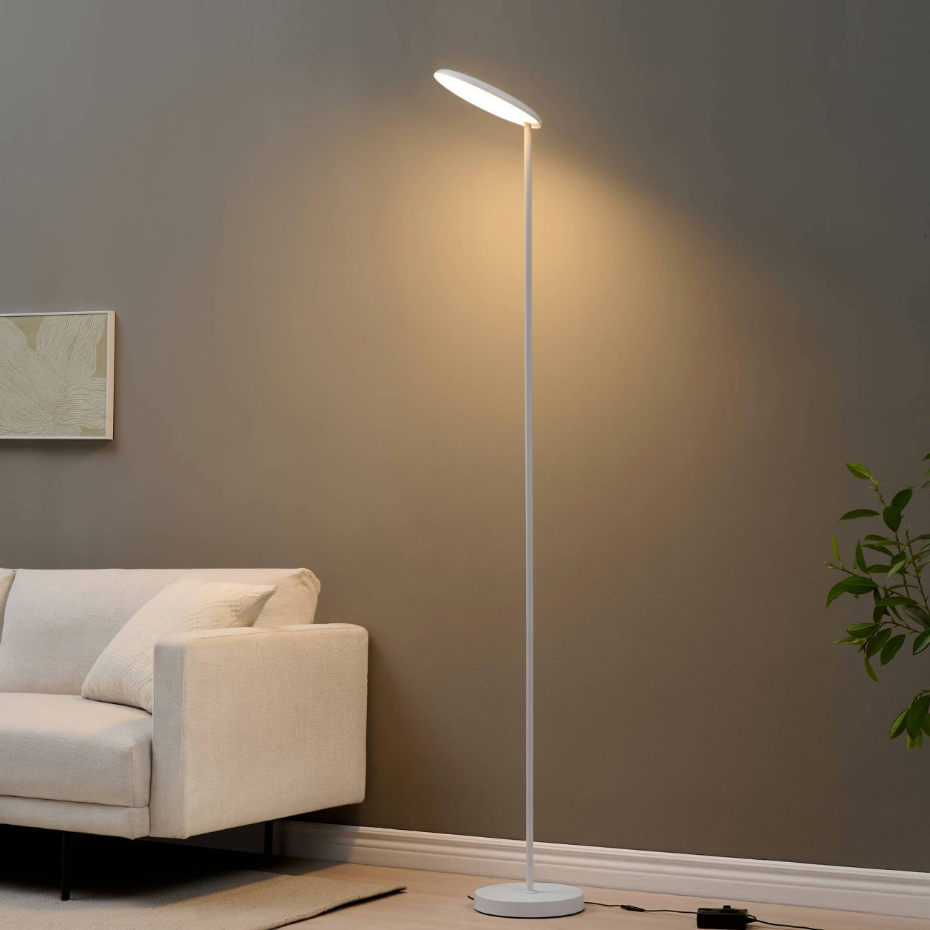 Lampadaire blanc avec variateur - KALENA