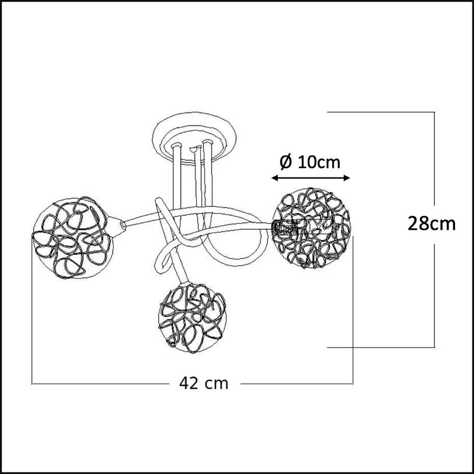 Plafonnier design à branches incurvées - APHYSE