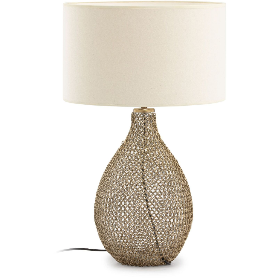 Lampe de table en métal et verre