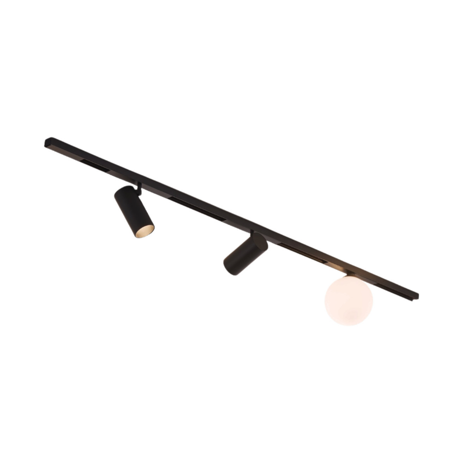 Kit rail LED 2 spots + 1 boule verre - LYNE