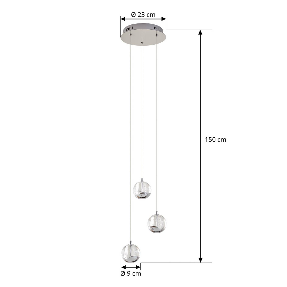 Suspension en verre moderneLED, Hayley