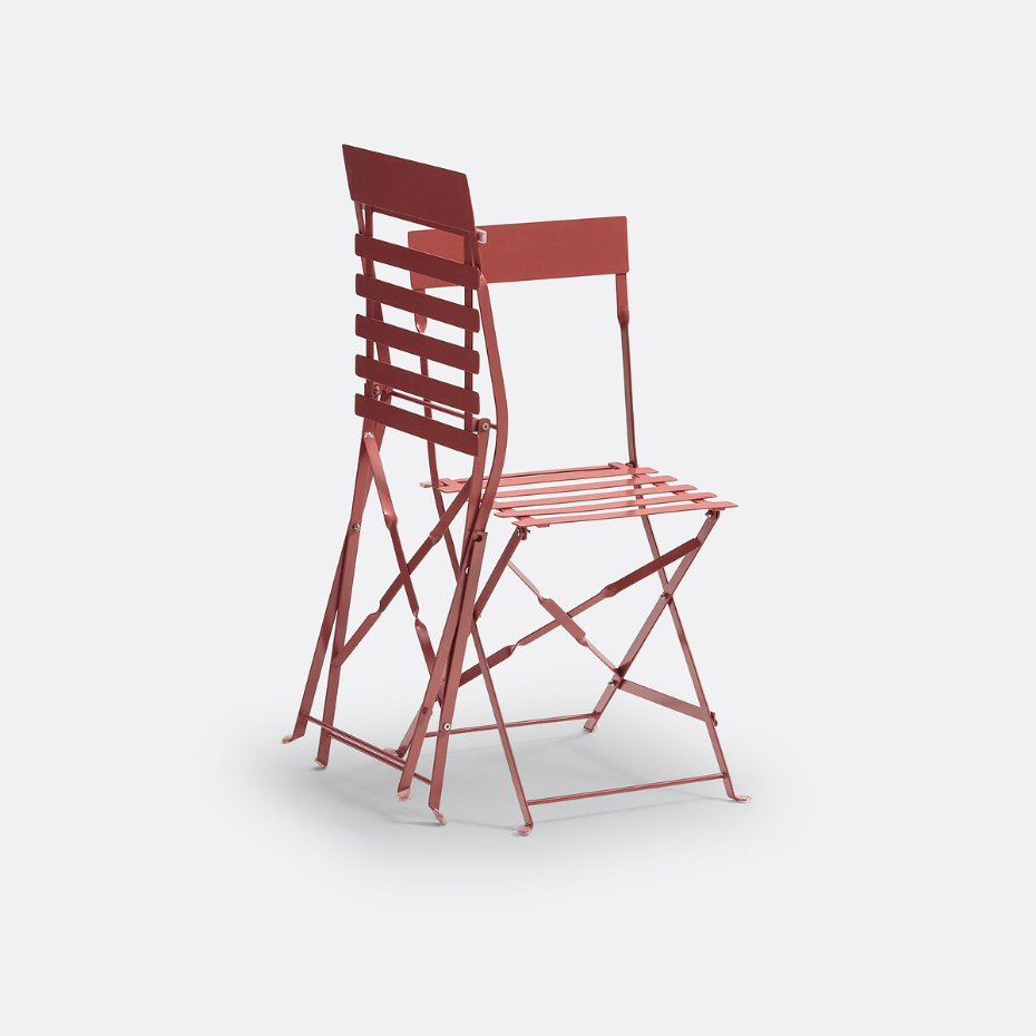 Lot de 2 chaises pliantes métal fer, Ozevan