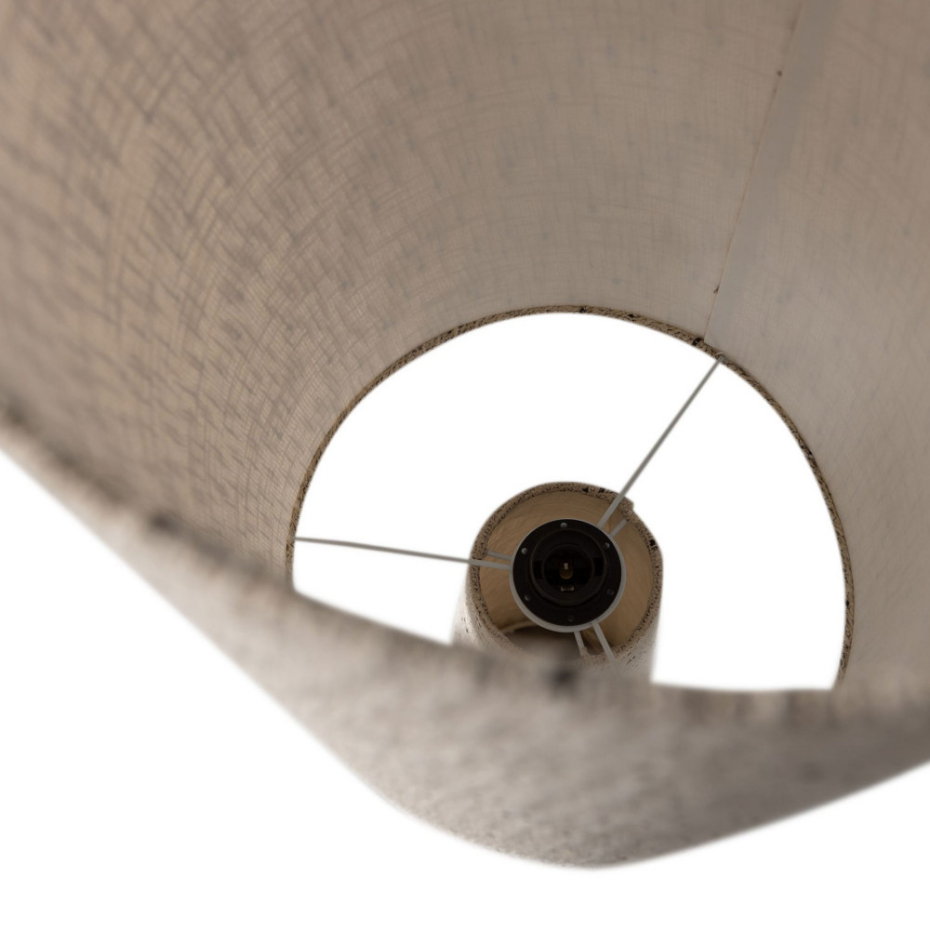 Lampadaire à pois en métal et tissu bouclette H130cm- LOFT