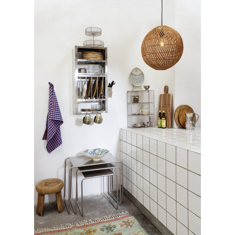 Tapis tissé jute coton bohème