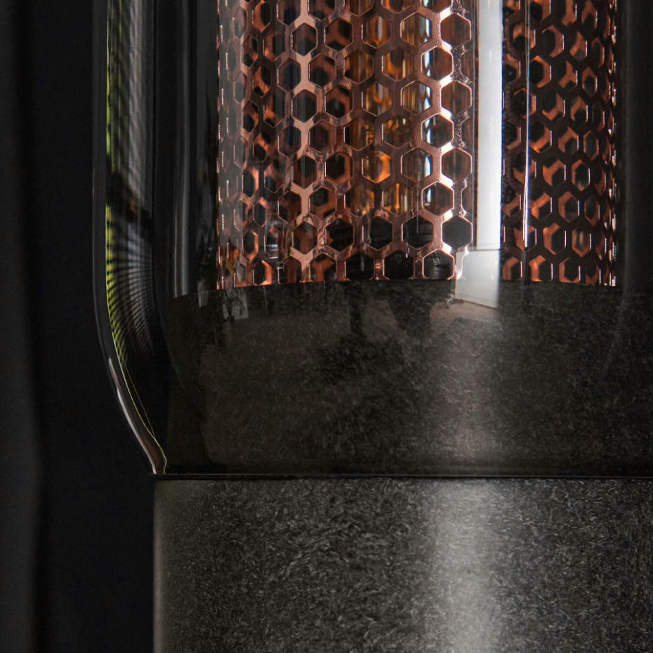 Lampe en verre et métal cuivré NOVA