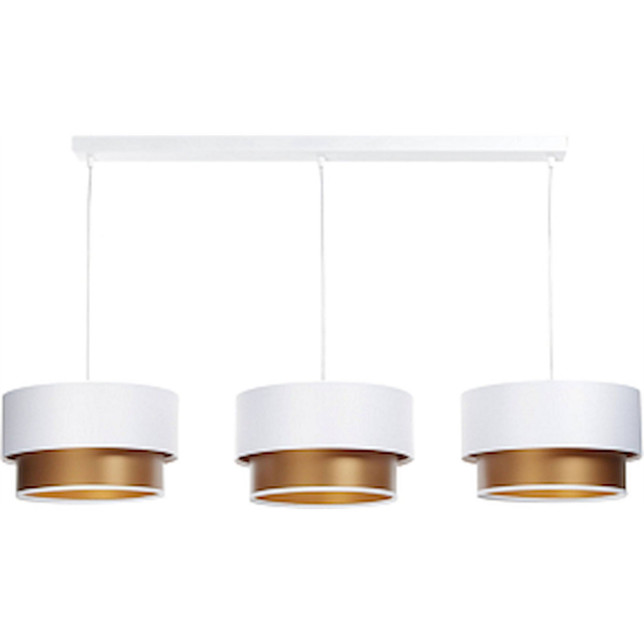 Suspension rectangulaire en PVC  et cuivre Duo ellegant