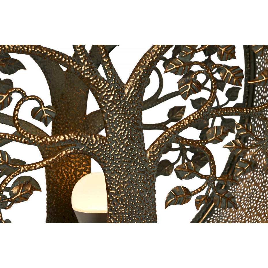 Lampe de table en métal motif arbre design