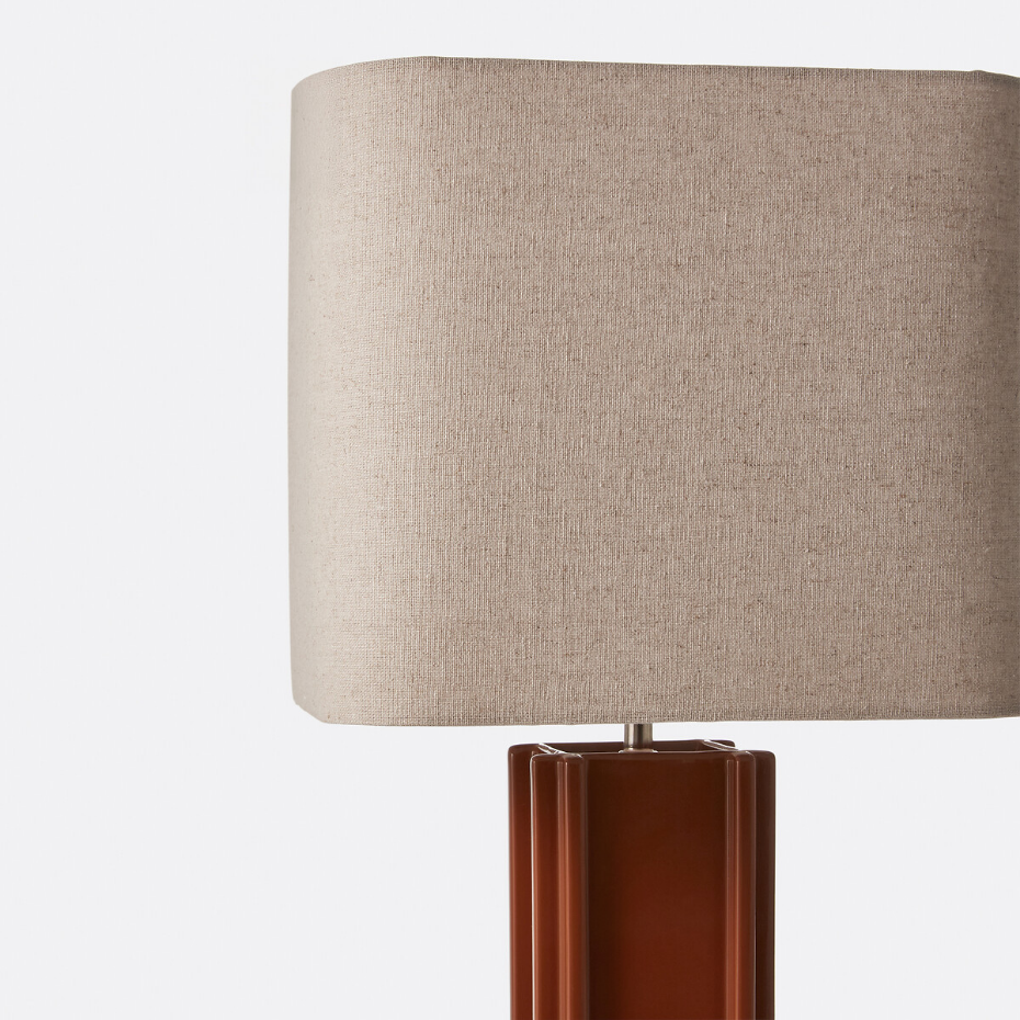 Lampe à poser en céramique et lin, BIMO