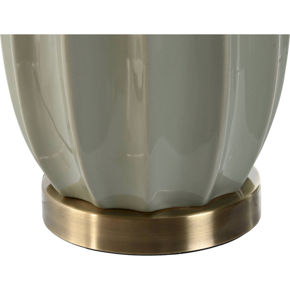 Lampe de table en grès et lin