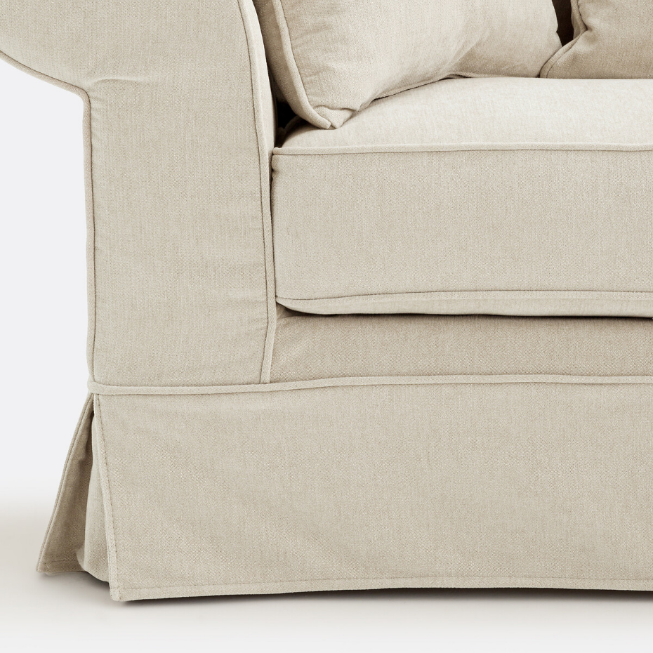 Canapé droit, convertible, 2 ou 3 places, en polyester chiné, ADELIA