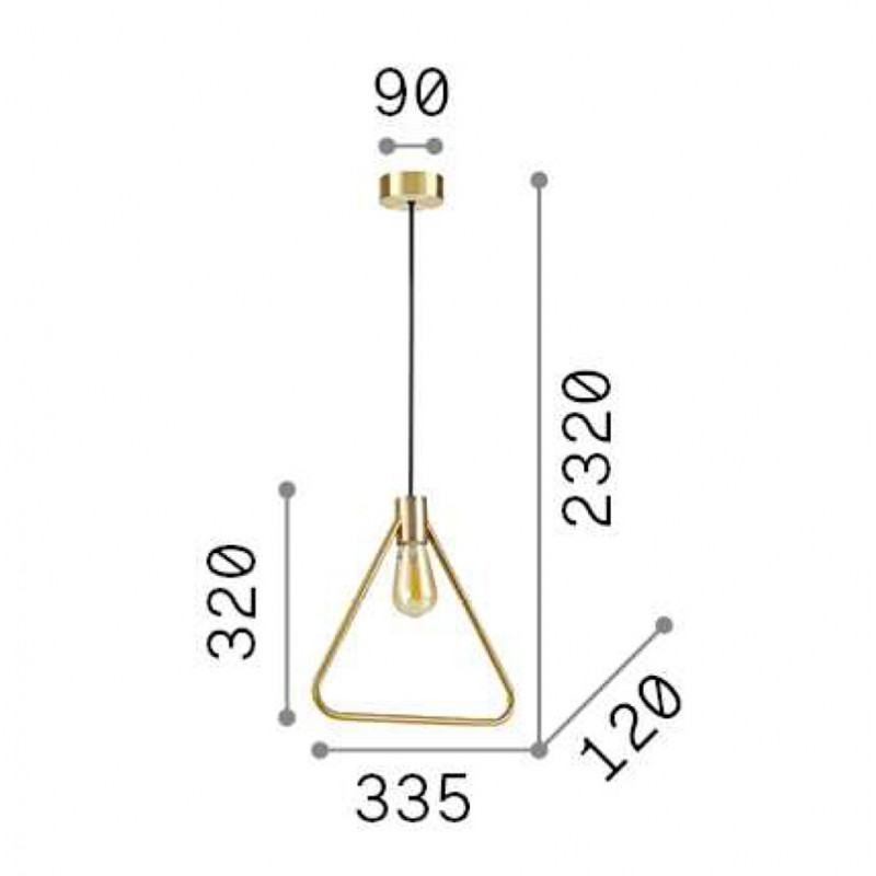 Suspension Filaire Abc Laiton Satiné Triangle