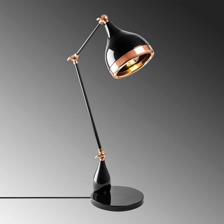 Lampe articulée design noir & cuivre, style moderne chic SILE