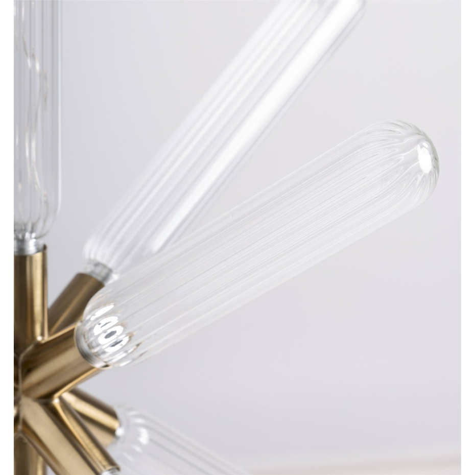 Lustre art déco en cristal fumé transparent